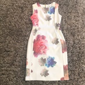 Calvin Klein white/floral dress